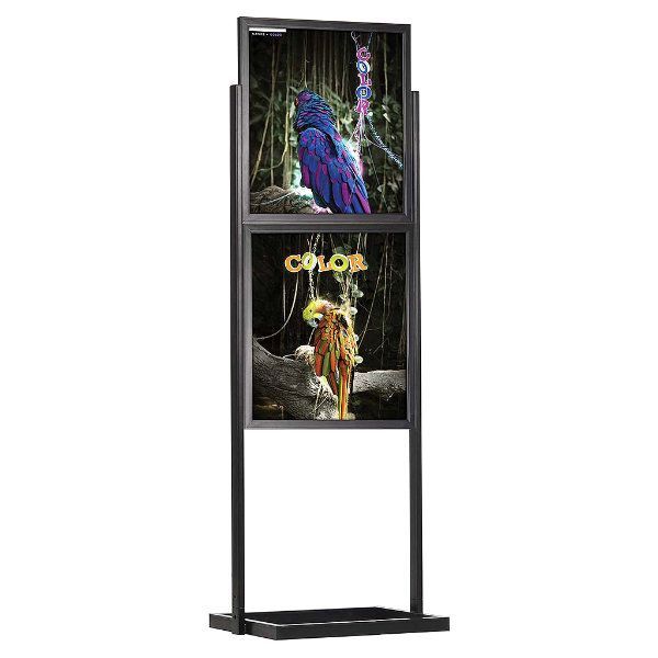 22″w x 28″h Eco Poster Display Stand Black Tiers Double Sided – Displays  Outlet – Online Display Signs Retailer