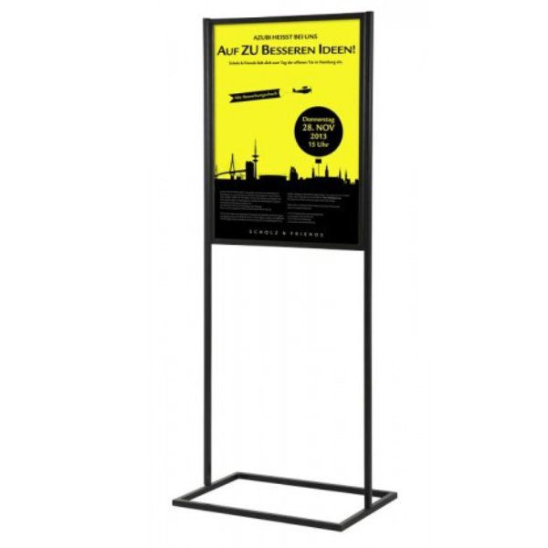 22″w x 28″h Metal Poster Display Stand With Tier Black – Displays Outlet  – Online Display Signs Retailer