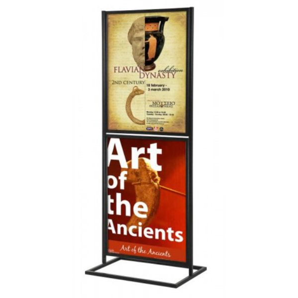 Metal Eco Info Board, Pedestal Poster Holder Sign Post Double Sided  Slide-In 22×70 Inch Silver 1-Tier Floor Standing – Displays Outlet – Online  Display Signs Retailer