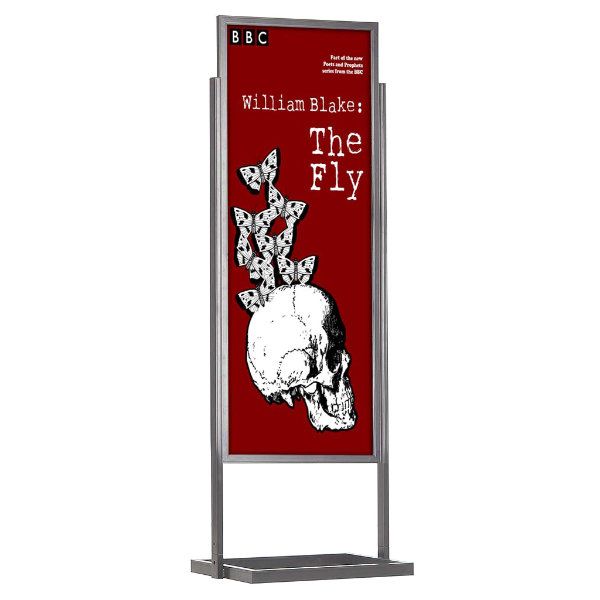 Economy Poster Stand Display | 22W x 28H Poster | Chrome