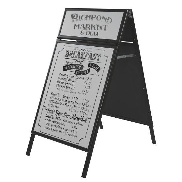 22″w x 28″h Write On A Frame Board Black Frame White Surface With Header –  Displays Outlet – Online Display Signs Retailer