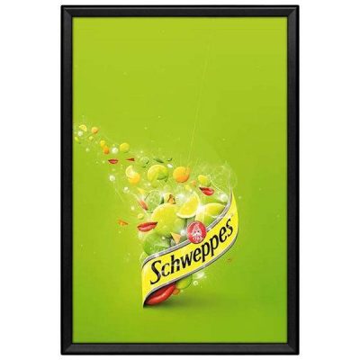 24x36 Snap Poster Frame - 1.25 inch Black Profile, Safe Round Corner