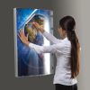 30"w x 40"h Convex Poster LED Light Box Silver Aluminum Single Sided