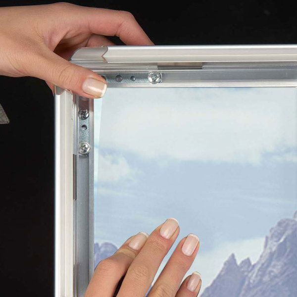 40x60 Portable Snap Poster Frame - 1.25 inch Silver Profile Mitered Corner