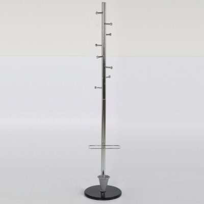 68" x 12" Coat Hanger with Umbrella Console, Ladder Coat Rack, Silver