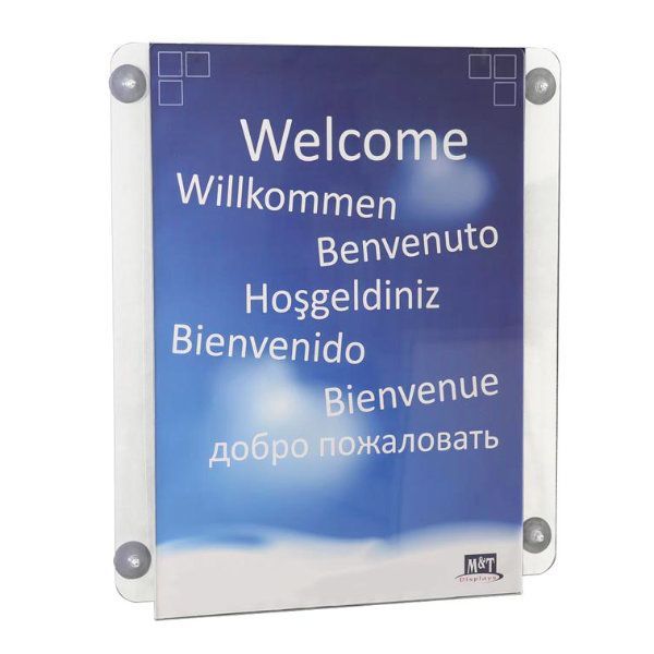 8.5″w x 11″h Acrylic Clear Sign Holder Portrait For Window