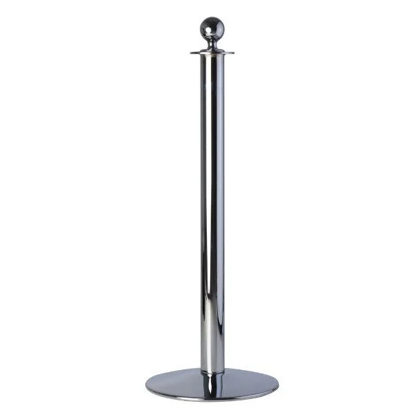 Q Rope Chrome Ball Top Stanchion Pole Crowd Queue Control Barrier without  Rope