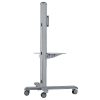 Tv Stand - Mobile Lcd Workstation Grey With Silver Shelf