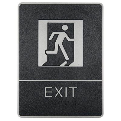 Chrome framed Braille Sig, exit