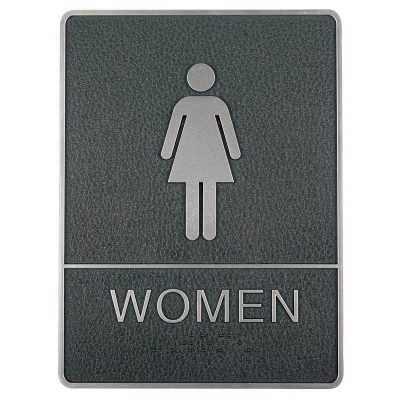 Chrome framed Braille Sign, female