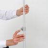 Floor-Sign-Stand-Holder-With-Telescoping-Pole-Silver-Double-Sided-Slide-In-Frame-11x17