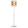 Floor-Sign-Stand-Holder-With-Telescoping-Pole-Silver-Double-Sided-Slide-In-Frame-11x17