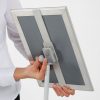 Floor-Sign-Stand-Holder-With-Telescoping-Pole-Silver-Snap-Frame-11x17