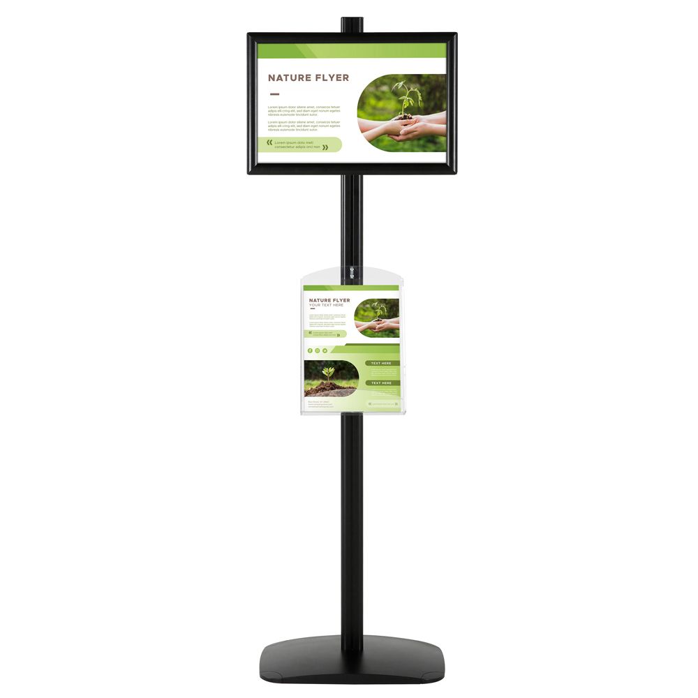 11X17 Floor Display Stand /w 8.5×11 Clear Pocket for Literature Black –  Displays Outlet – Online Display Signs Retailer