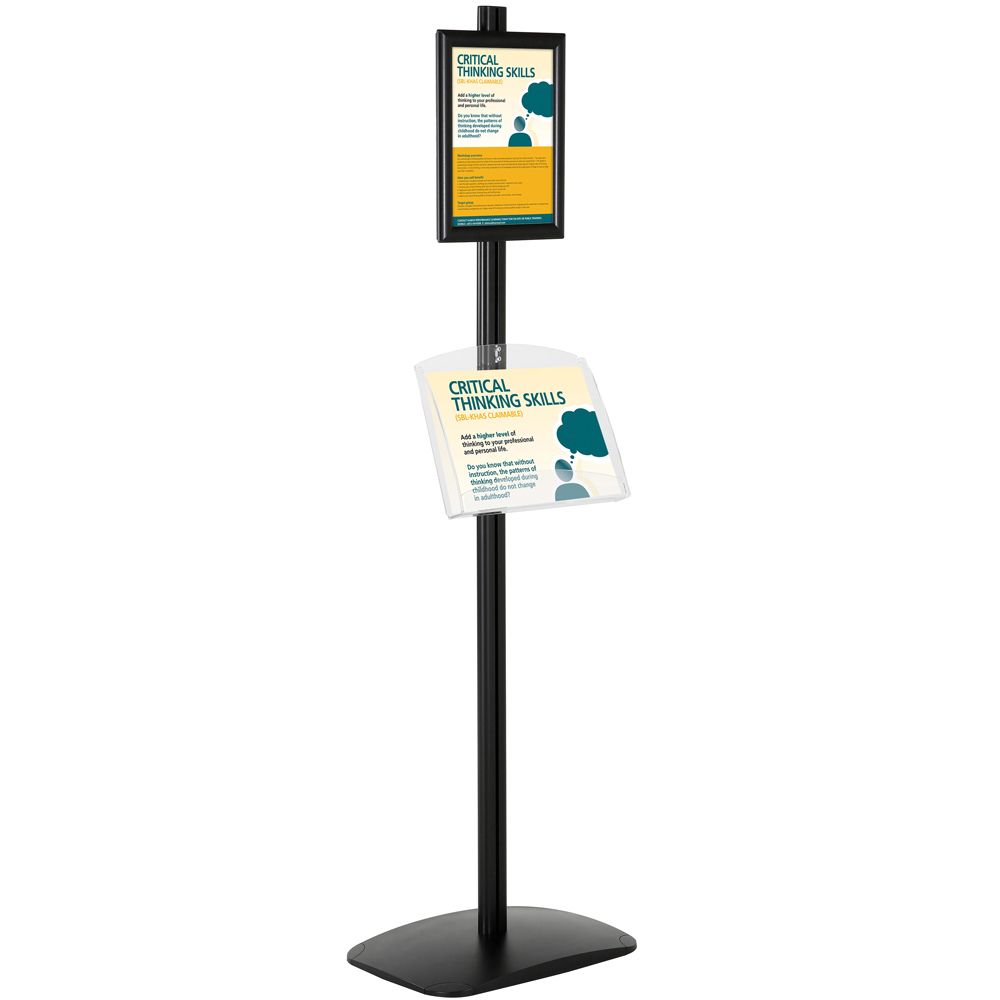 8.5×11 Poster Stand /w 2x(5.5×8.5) Pocket for Literature Black – Displays  Outlet – Online Display Signs Retailer