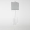 free-standing-stand-in-silver-color-with-1-x-11X17-frame-in-portrait-and-landscape-and-1-x-8.5x11-clear-pocket-shelf-single-sided