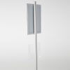 free-standing-stand-in-silver-color-with-1-x-11X17-frame-in-portrait-and-landscape-and-1-x-8.5x11-clear-pocket-shelf-single-sided