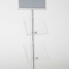 free-standing-stand-in-silver-color-with-1-x-11X17-frame-in-portrait-and-landscape-and-2-x-8.5x11-clear-shelf-in-acrylic-single-sided-8