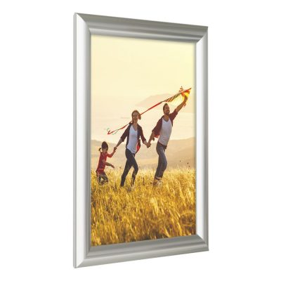 8.5x11 Snap Poster Frame - 1 inch Chrome Look Profile Mitered Corner