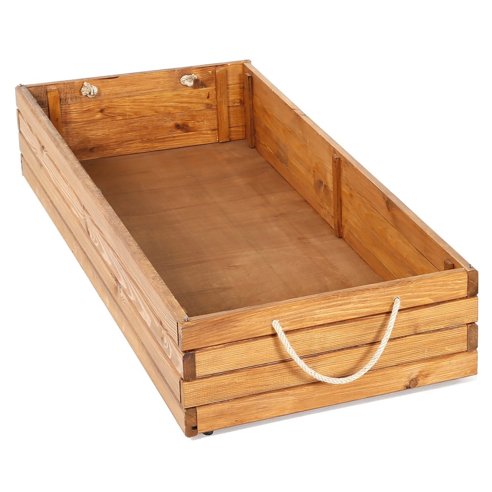 Large Rustic Wooden Storage Box With Rope Handles Reclaimed