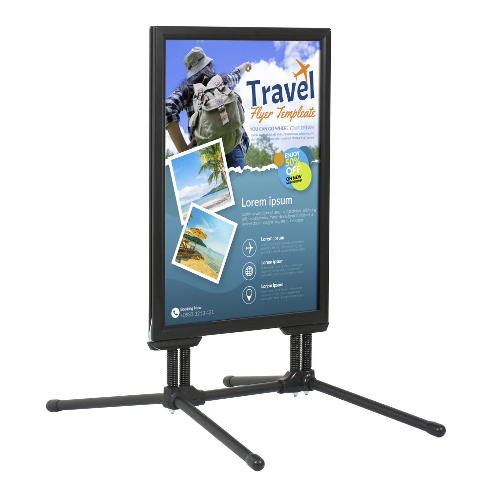 24″w x 36″h SwingPro Black Frame, Black Feet Sidewalk Sign – Displays  Outlet – Online Display Signs Retailer