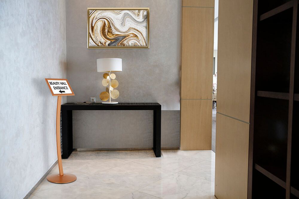 Pedestal Sign Holder Restaurant Menu Board Floor Standing 11×17 Copper –  Displays Outlet – Online Display Signs Retailer