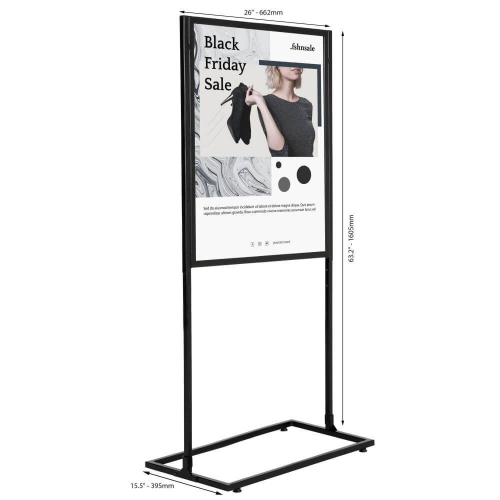 24″w x 36″h Metal Eco Infoboard With Tier Black – Displays Outlet –  Online Display Signs Retailer