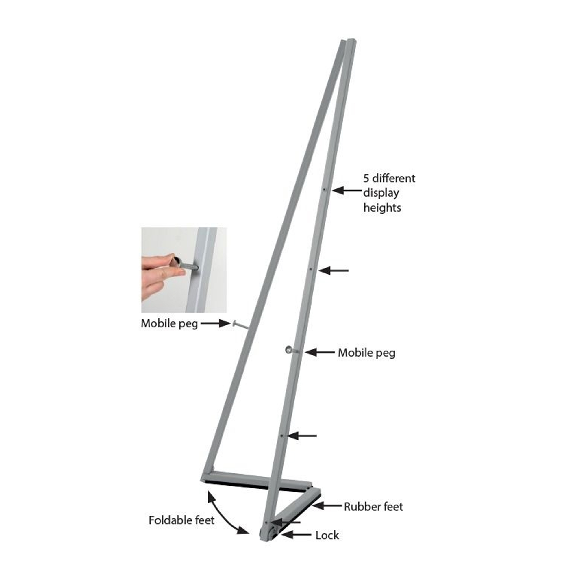 Gray Portable Easel 59 inch with 5 Different Height Adjustments Foldable  and Practical Solution for Painting – Displays Outlet – Online Display  Signs Retailer