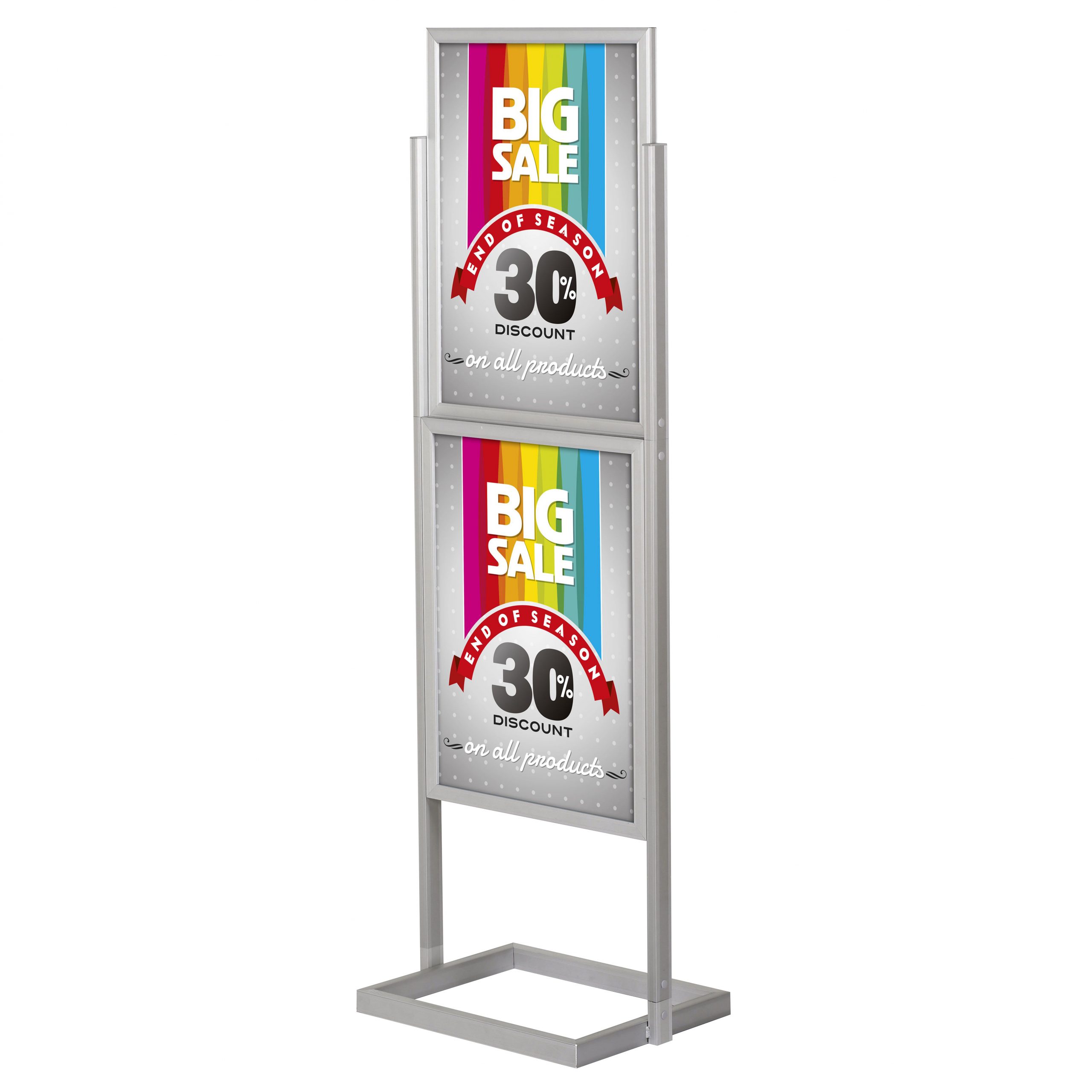 Metal Eco Info Board Silver 22×28″ Slide-In Pedestal Poster Sign Holder  Tier Double Sided Floor Standing – Displays Outlet – Online Display Signs  Retailer